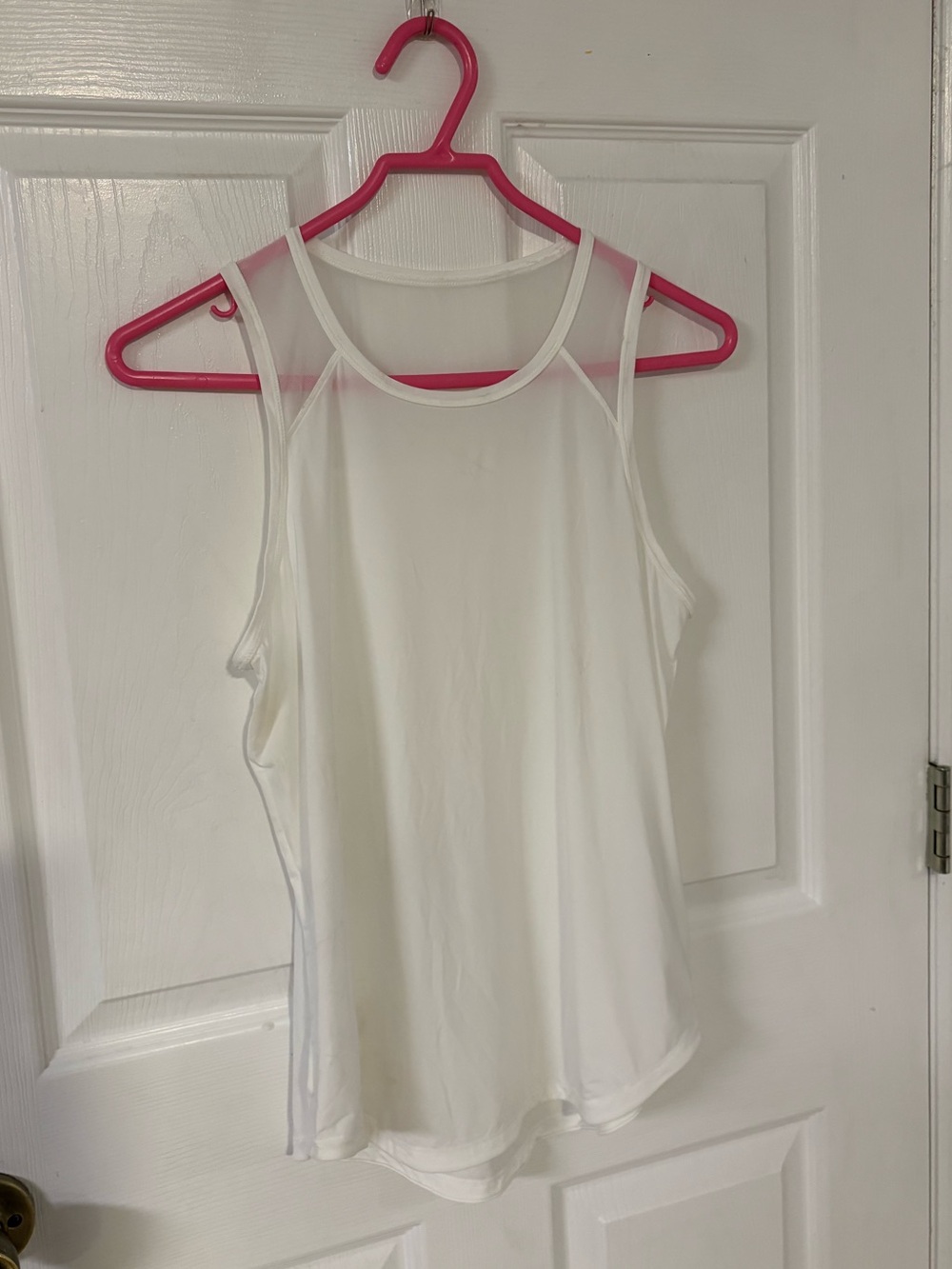 Offline by aerie Sleek White Sleeveless Mesh Tank Top